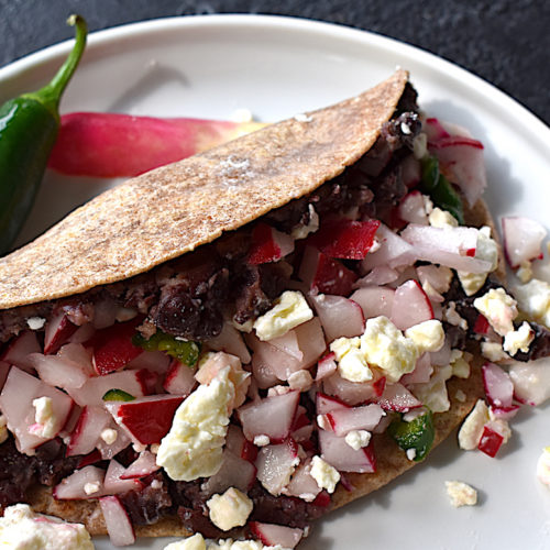 Radishes and Bean Tacos