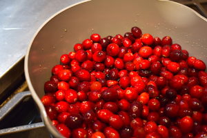 Cranberries in Pot