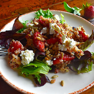 Plated Strawberry Basil Quinoa Salad